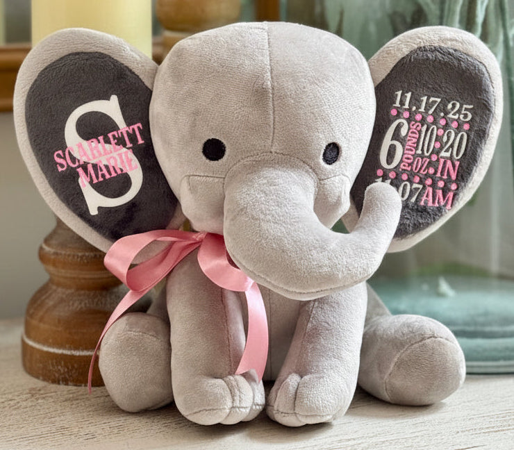 Personalized Birth Stats Elephant