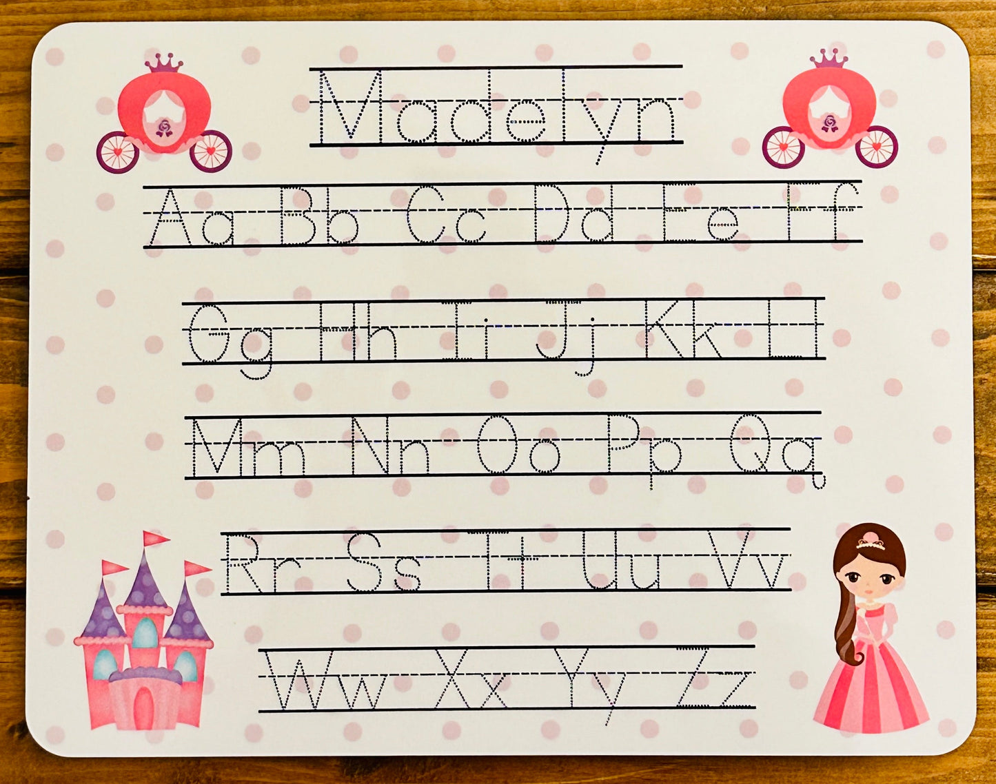 Personalized Alphabet Tracing Board