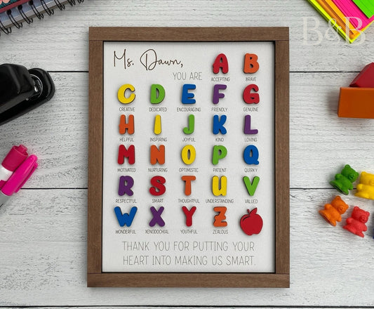 ABC Teacher Affirmation Sign – Shelf Display