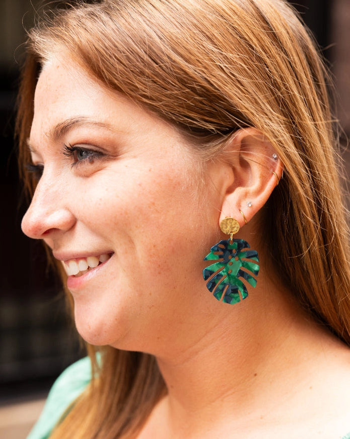 Leilani Palm Leaf Earrings