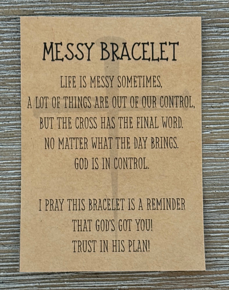 Messy Bracelet with Cross | Colorful Stretch Faith Bracelet