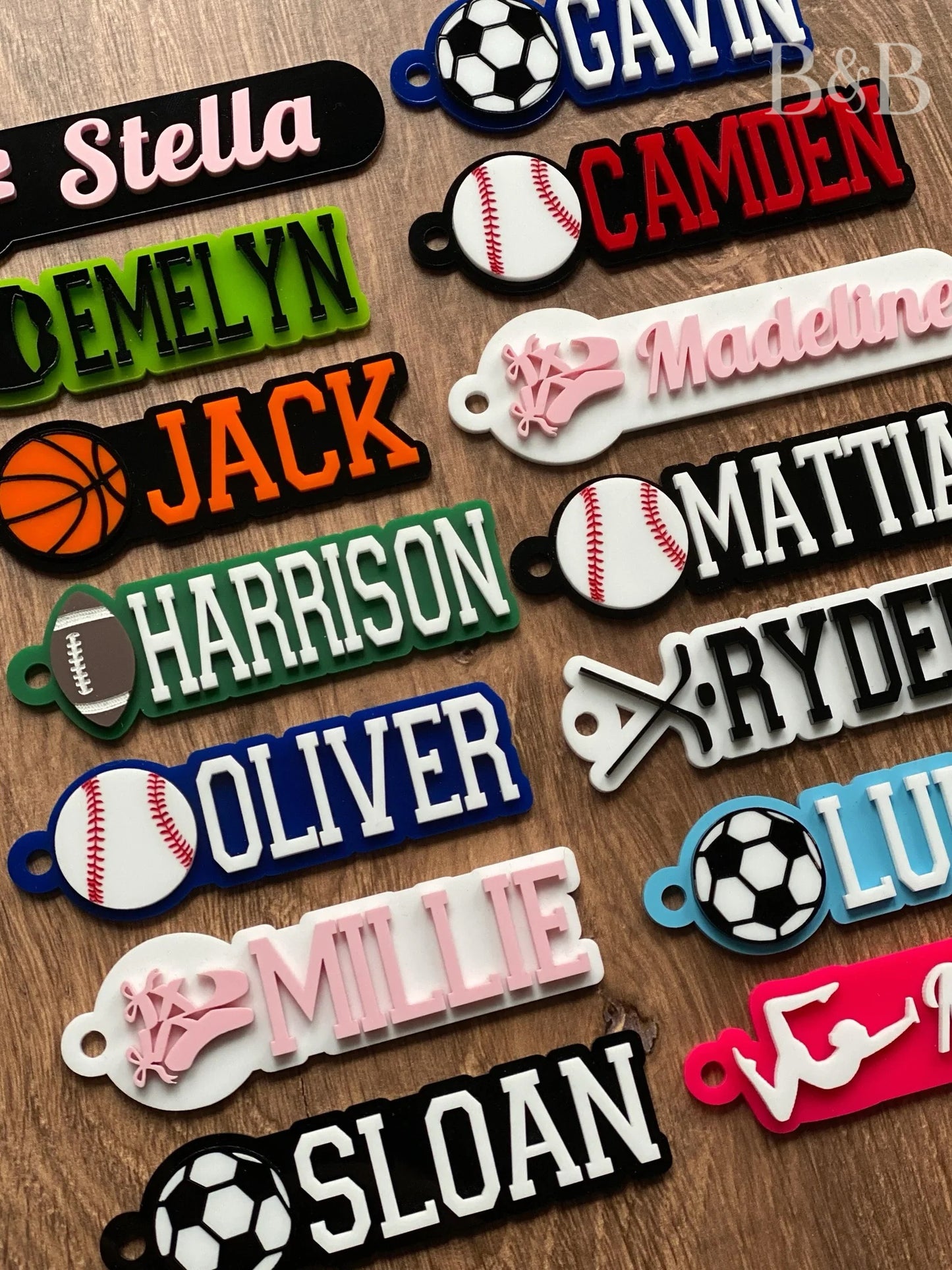 Personalized Acrylic Sports Bag Tag