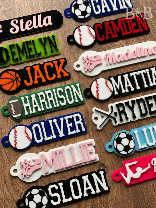 Personalized Acrylic Sports Bag Tag