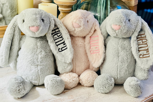 Embroidered Plush Easter Bunny