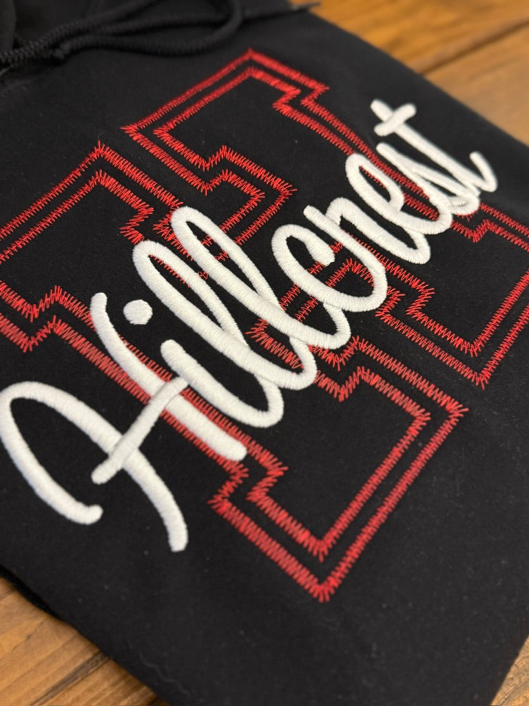 Layered Letter Embroidered Sweatshirt