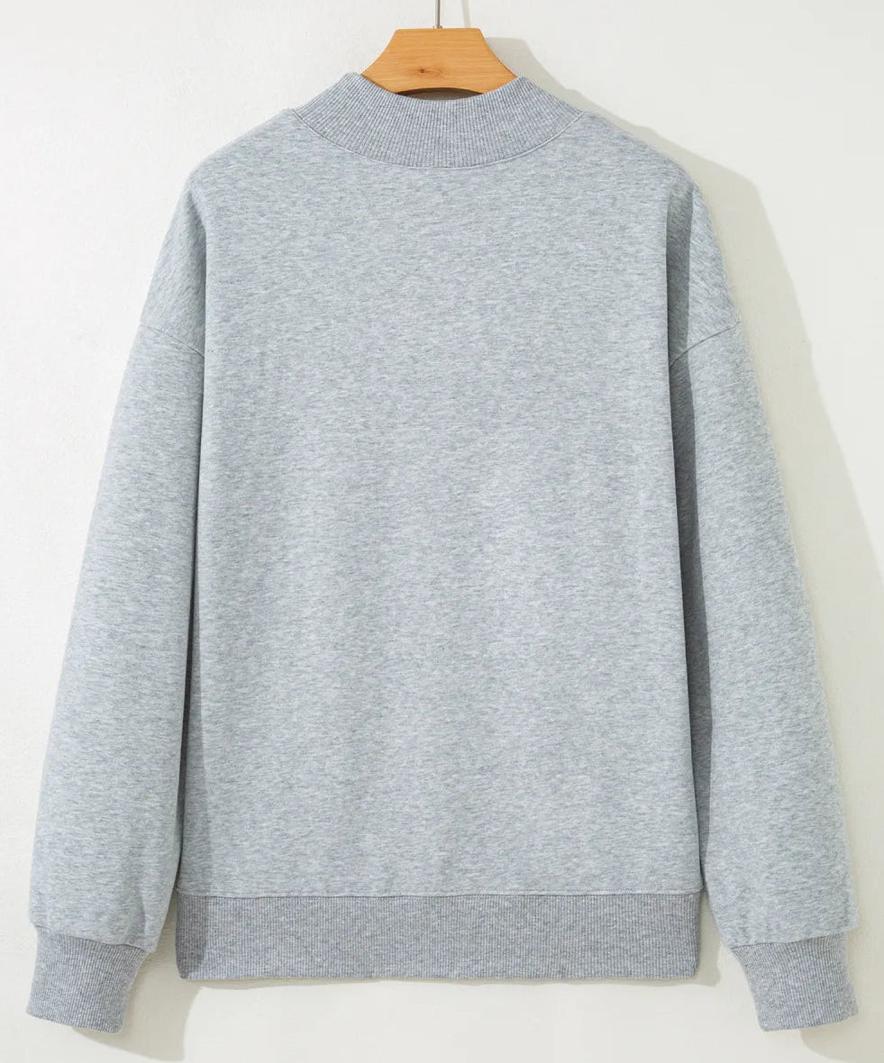 Custom Appliqué Mock Neck Sweatshirt