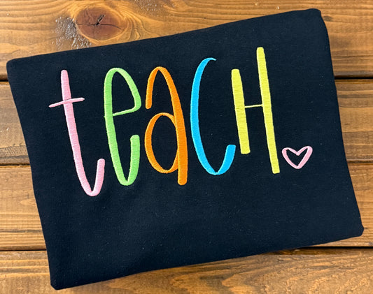 Teach Rainbow Embroidered Shirt