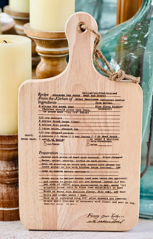 Personalized Recipe Paddle Board