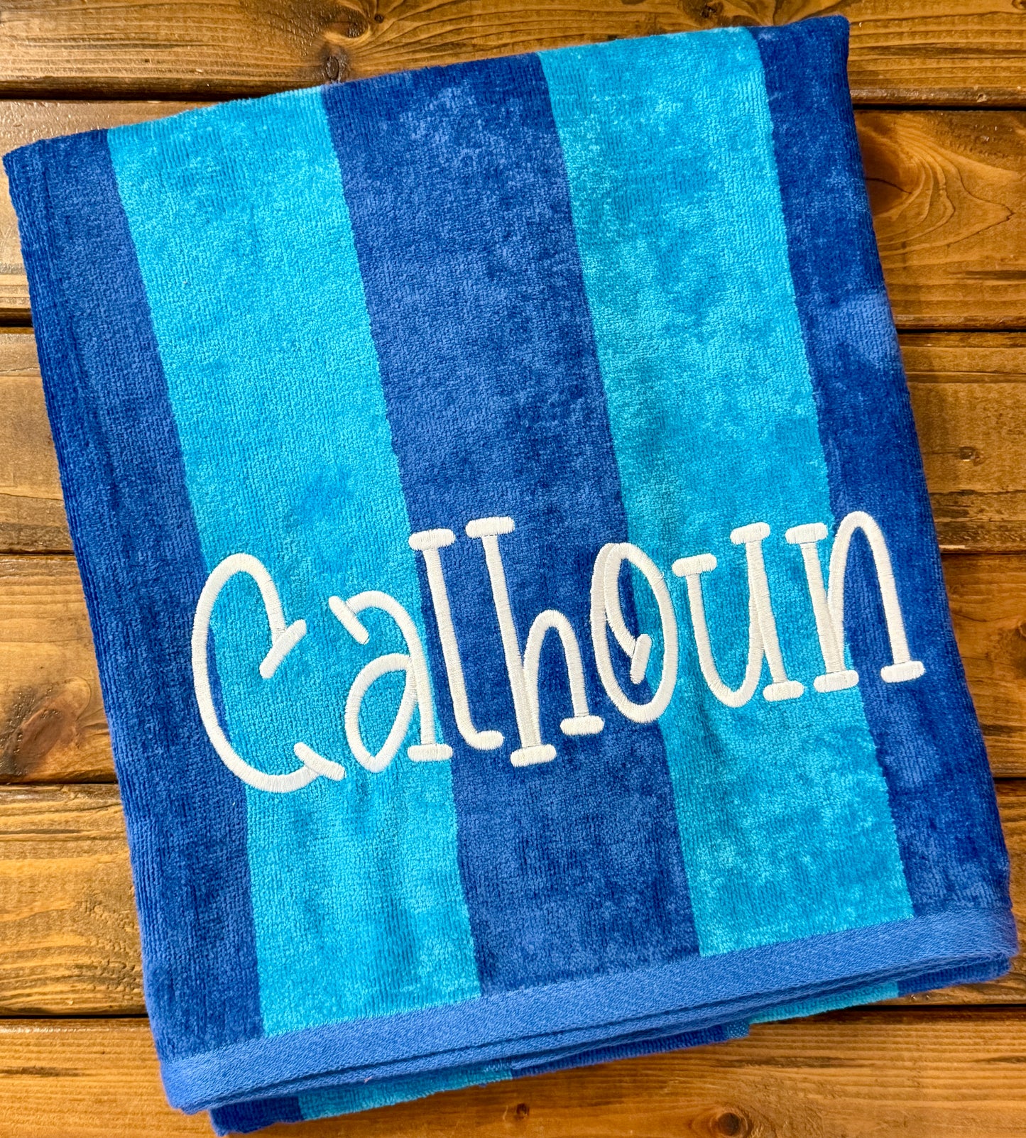 Personalized Striped Beach Towel