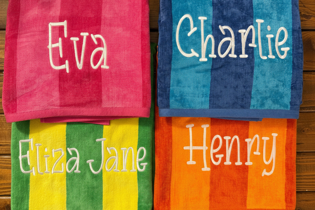Personalized Striped Beach Towel