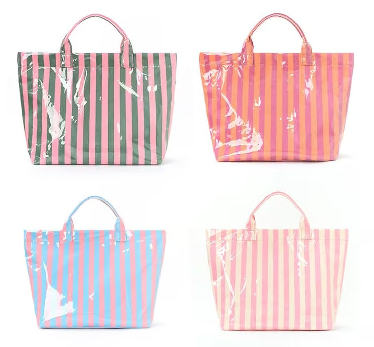 Personalized Striped Tote Bag