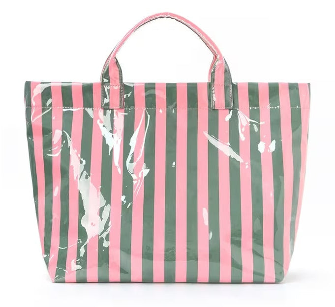 Personalized Striped Tote Bag
