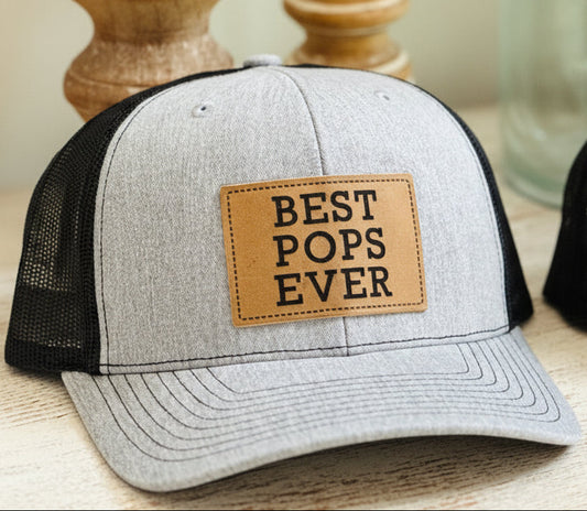 Personalized Leather Patch Trucker Hat