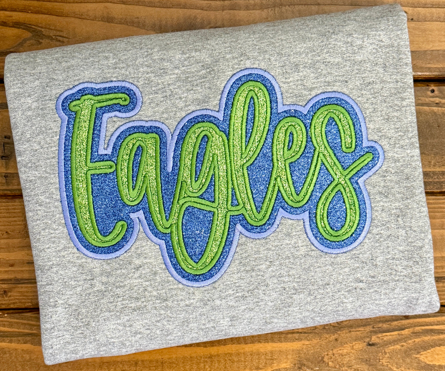 Varsity Layered Glitter Appliqué Sweatshirt