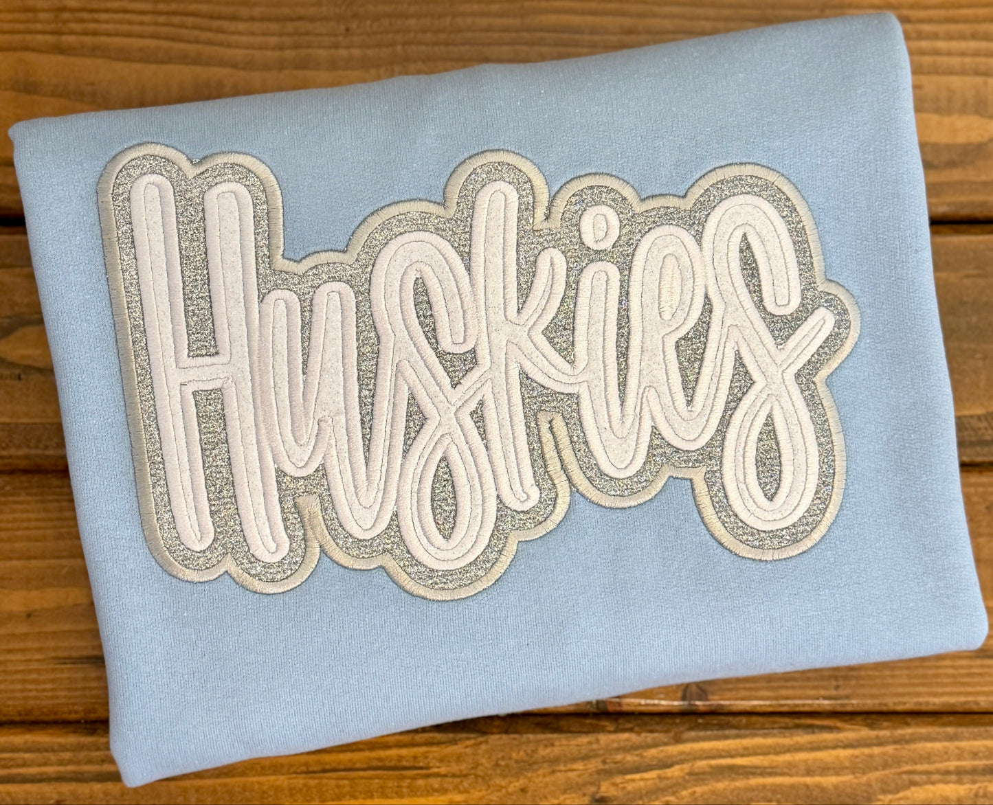 Varsity Layered Glitter Appliqué Sweatshirt